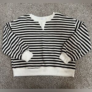 Striped Black and Cream Women's Pullover